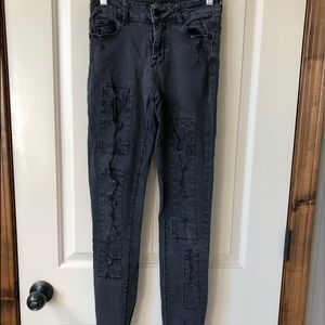 Kendall & Kylie distressed black jeans
